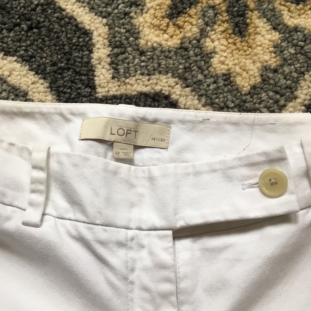 Ann Taylor LOFT White Ankle Cropped Capri Pants 4P
